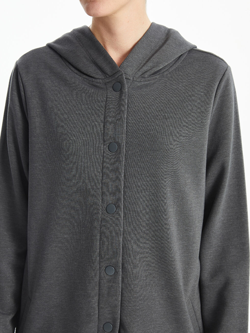 LCWAIKIKI Basic Hooded Women's Cardigan -W49301Z8-D3A