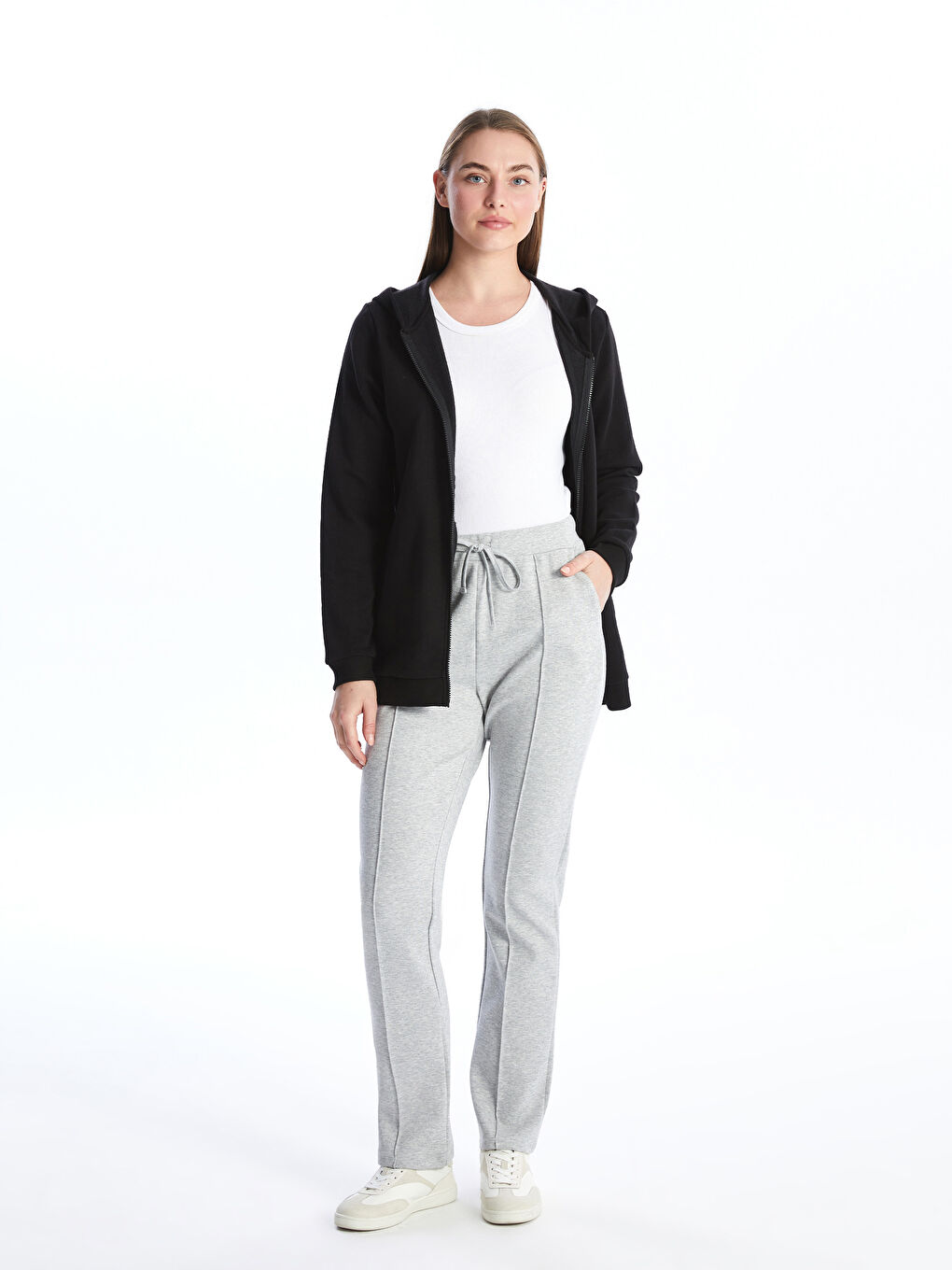 Hooded Women's Thick Zip-Up Sweatshirt-2