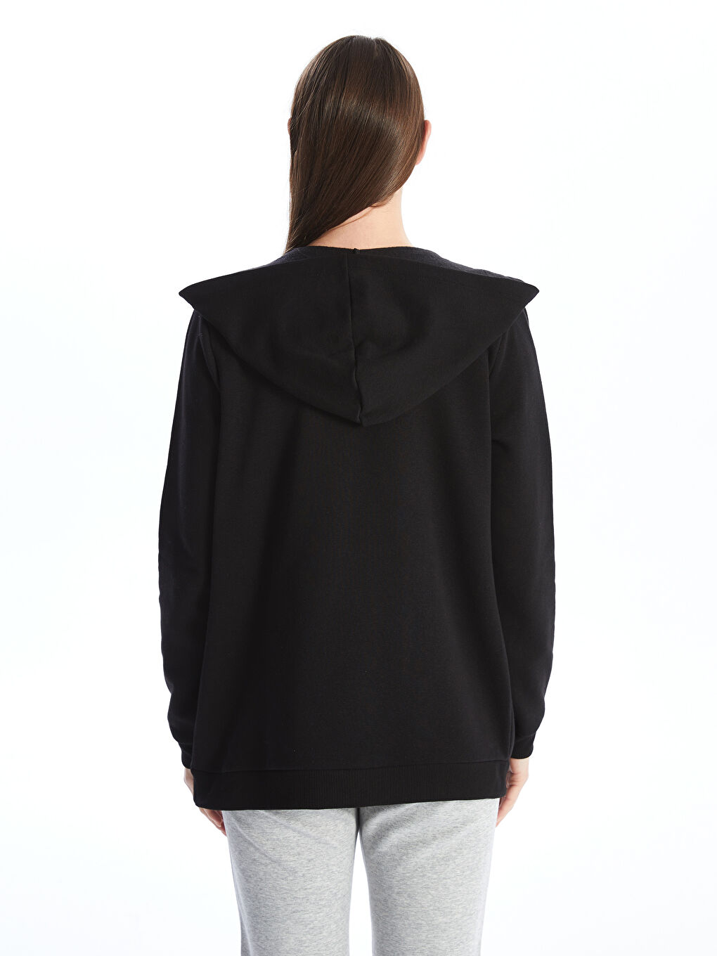 Hooded Women's Thick Zip-Up Sweatshirt-4