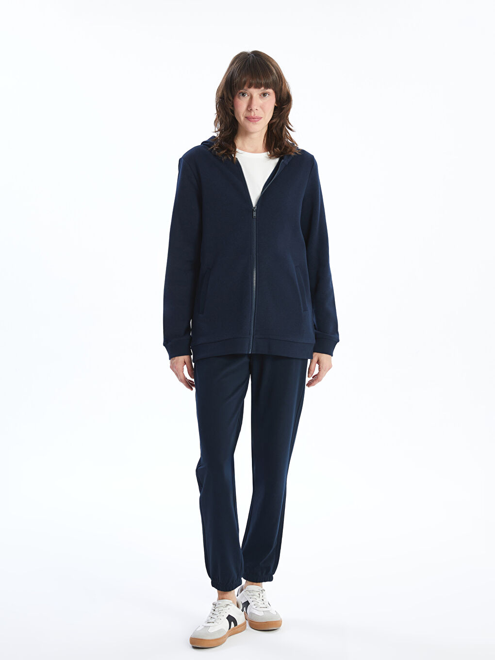 Hooded Women's Thick Zip-Up Sweatshirt-1