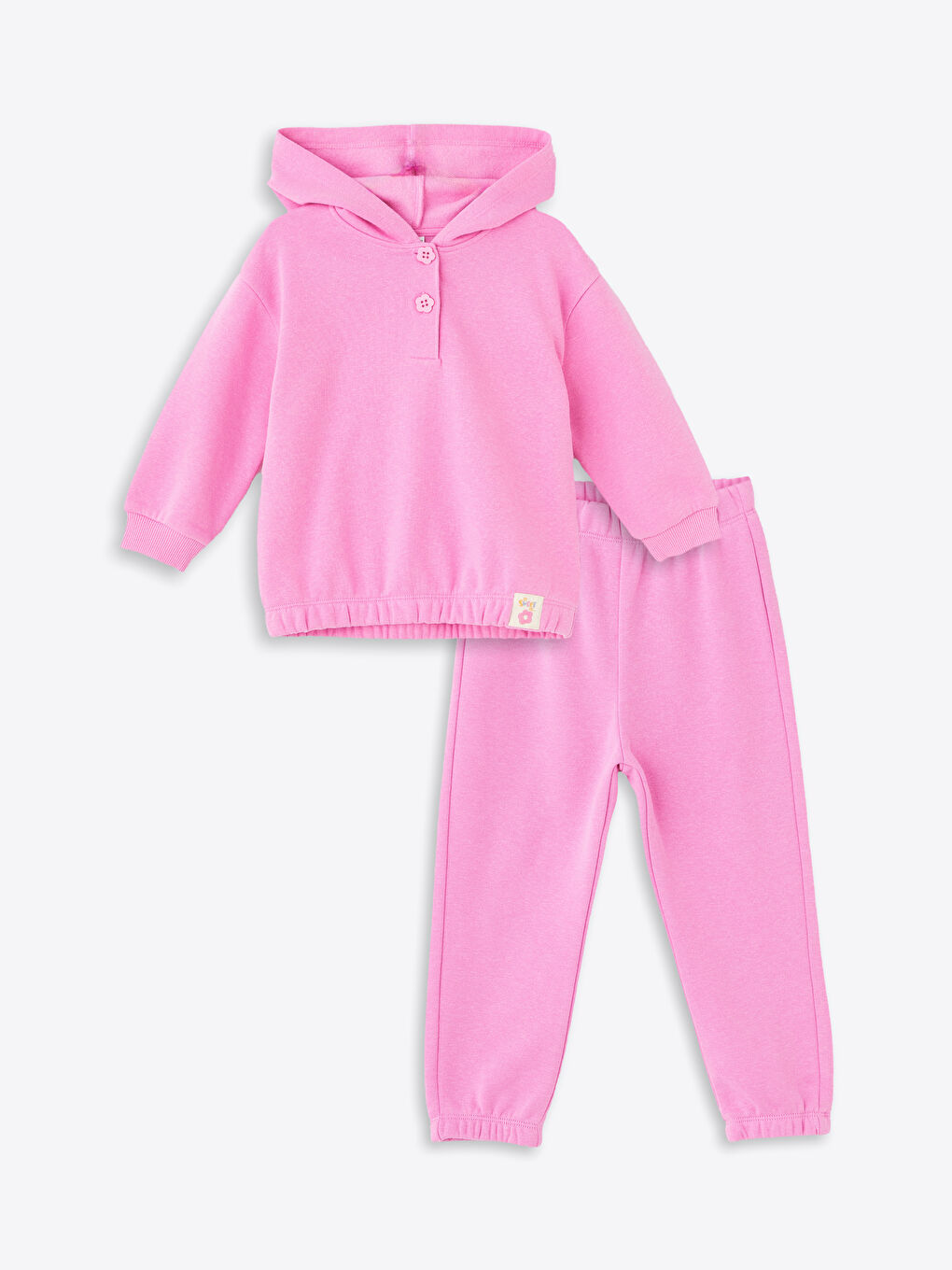 Hooded Girls' Sweatshirt and Tracksuit Bottom 2 Pack Set