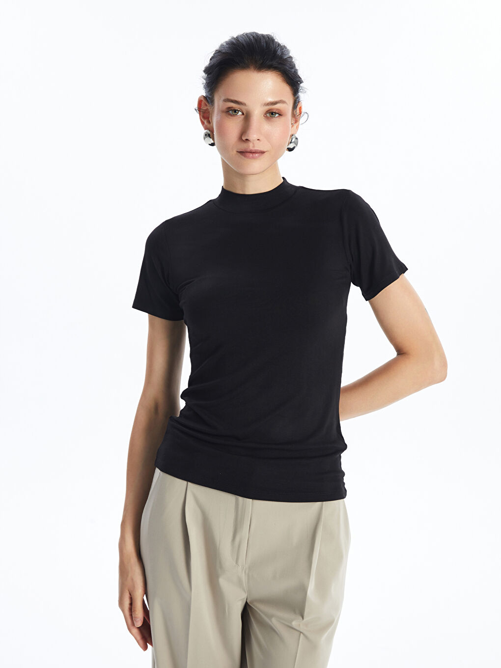 LCWAIKIKI Basic Trichterkragen Damen Körper -W49331Z8-CVL