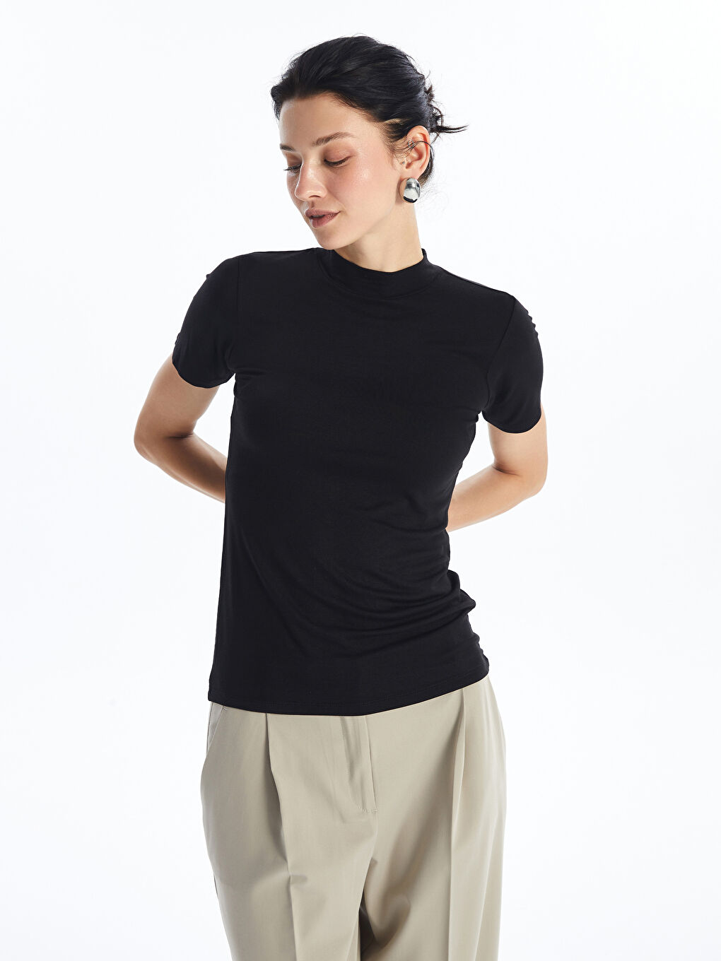 LCWAIKIKI Basic Trichterkragen Damen Körper -W49331Z8-CVL