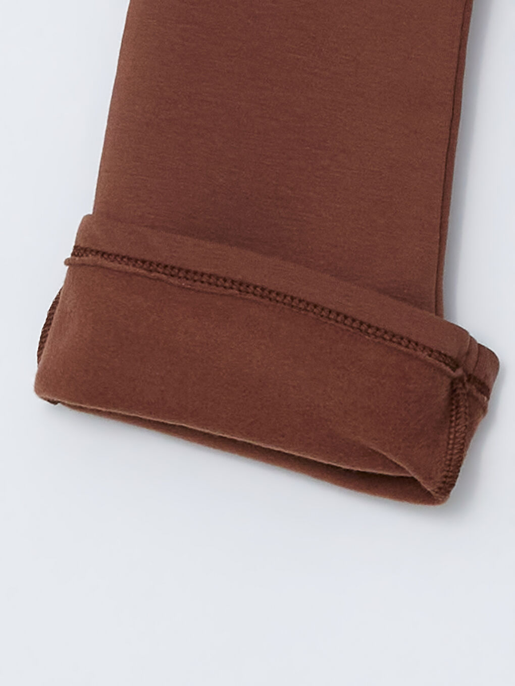 Kahverengi Bisiklet Yaka Çizgili Kız Çocuk Sweatshirt ve Tayt 2'li Takım-5