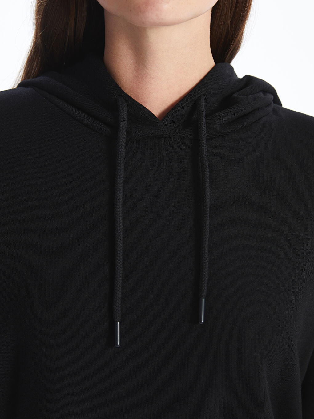 XSIDE Yeni Siyah Oversize Kadın Kalın Hoodie - 2