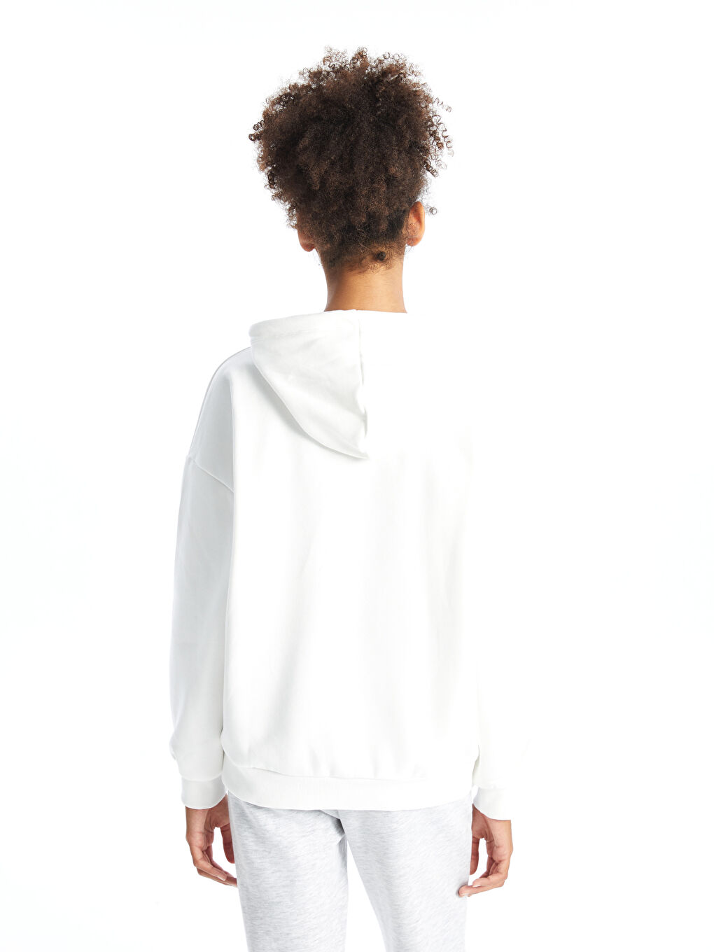 XSIDE Ekru Oversize Kadın Kalın Hoodie - 3