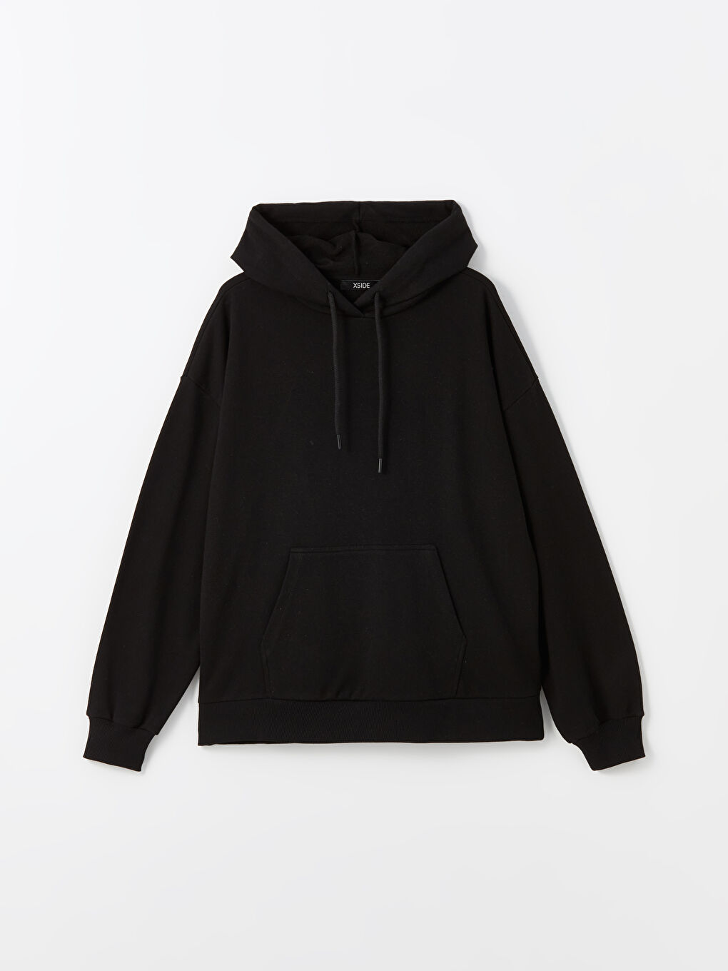 XSIDE Yeni Siyah Düz Oversize Kadın Hoodie - 4