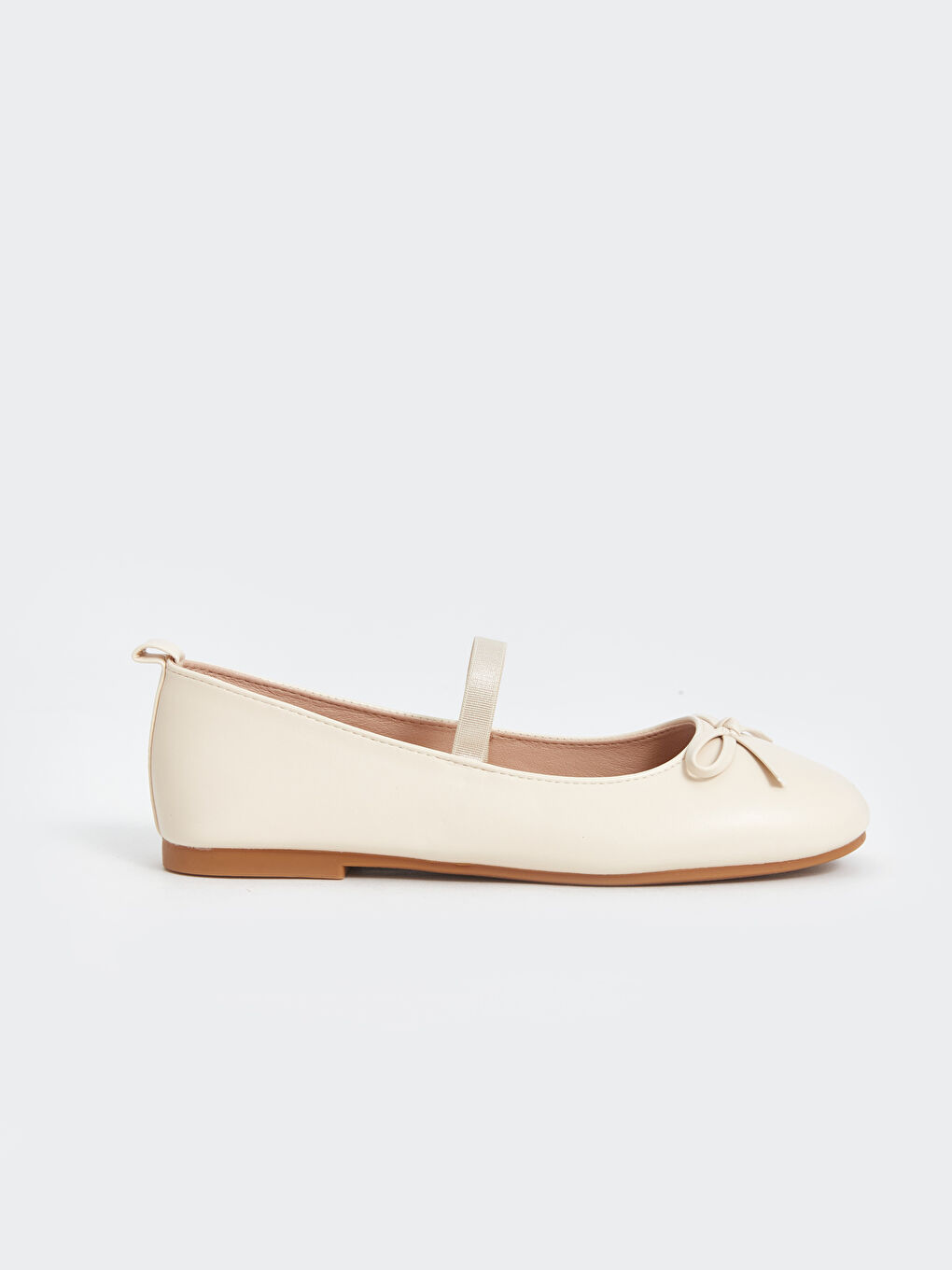 Bow Detailed Girl's Flat Shoe -W49403Z4-SWH