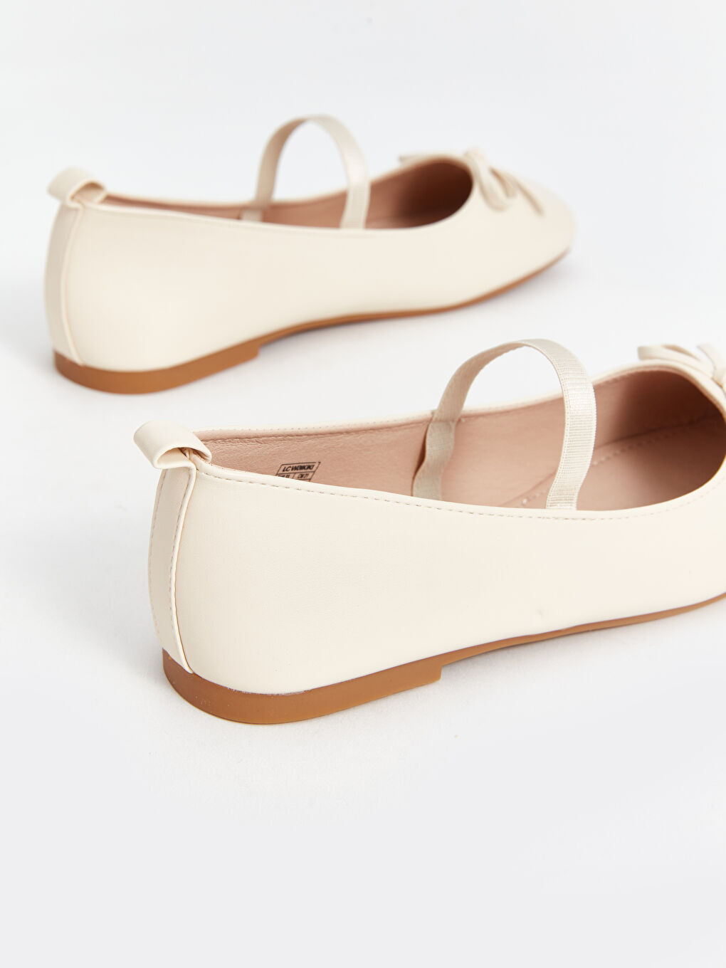 Bow Detailed Girl's Flat Shoe -W49403Z4-SWH