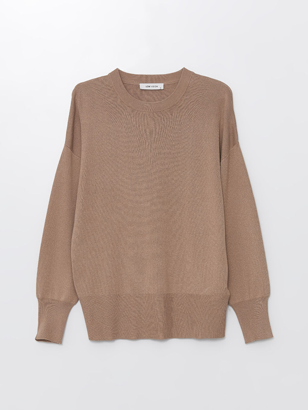 Pulover Tricotat pentru Femei, cu Guler Rotund-4