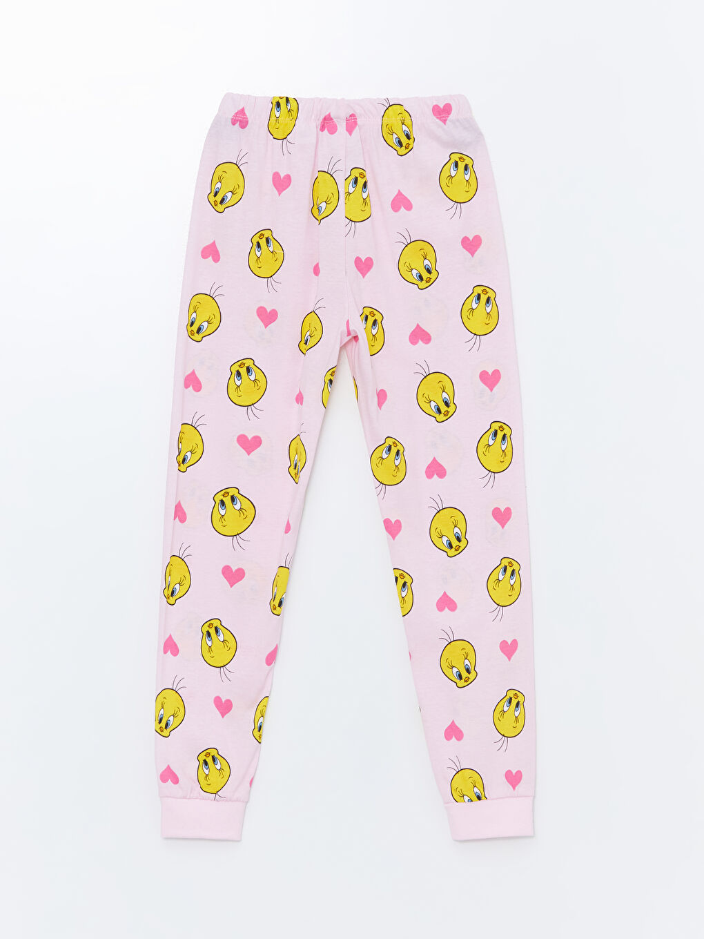 LCW Kids Pembe Beli Lastikli Tweety Baskılı Kız Çocuk Pijama Alt - 1