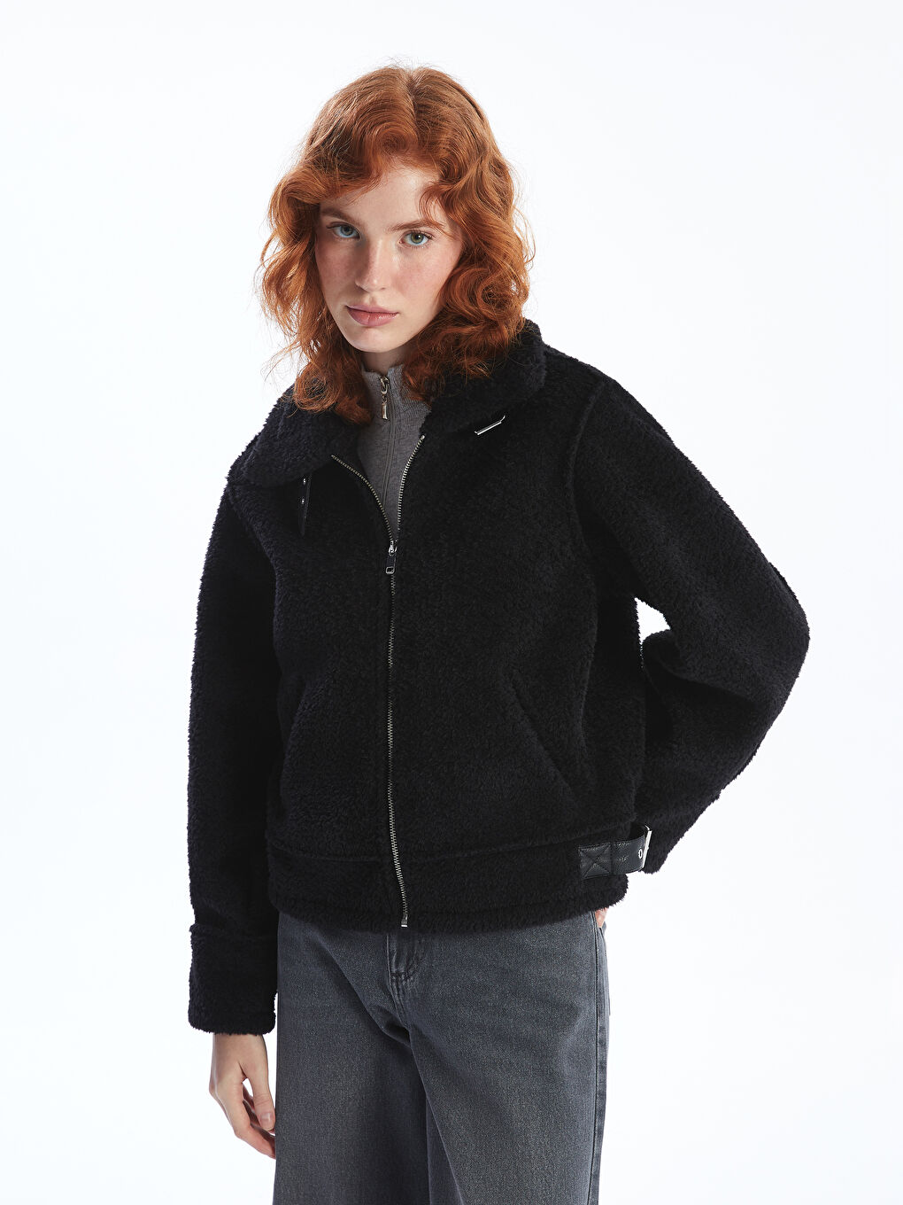 LCW Vision Kragenhals Damen Kunstfell Übermantel -W49415Z8-CVL