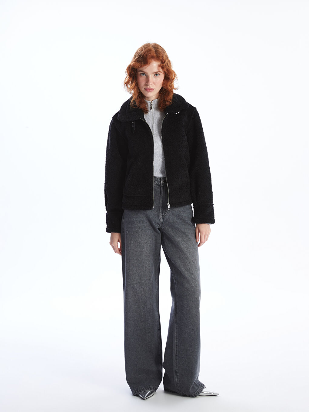 LCW Vision Kragenhals Damen Kunstfell Übermantel -W49415Z8-CVL