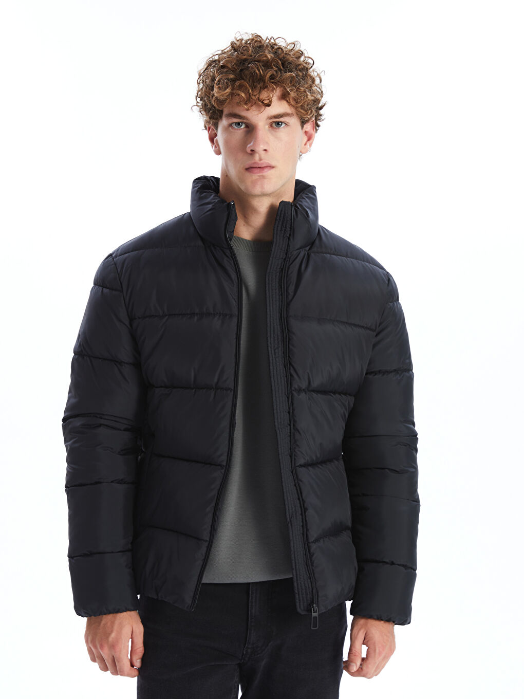 Standard Fit Funnel Neck Men's Puffer Coat