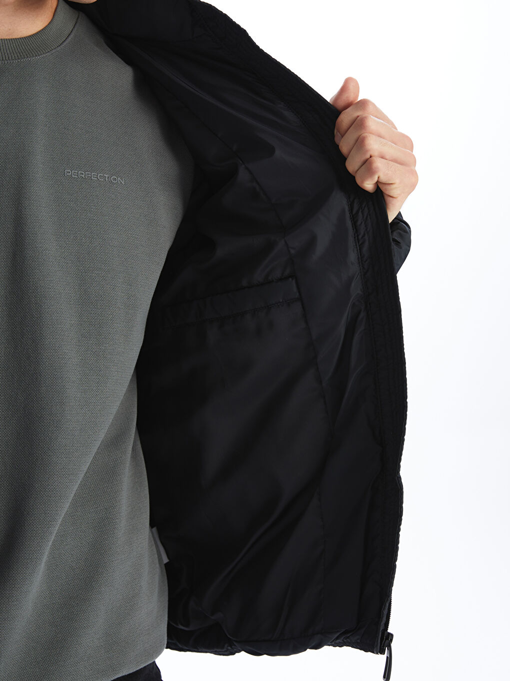 Standard Fit Funnel Neck Men's Puffer Coat-3