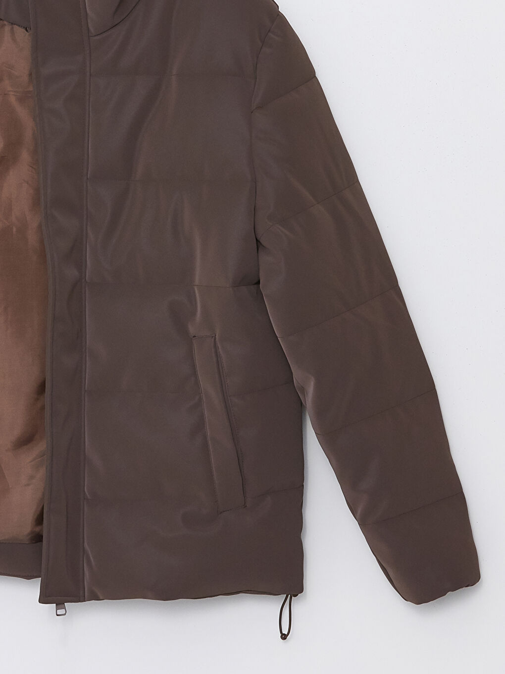 Standard Fit Trichterkragen Herren Steppmantel-7