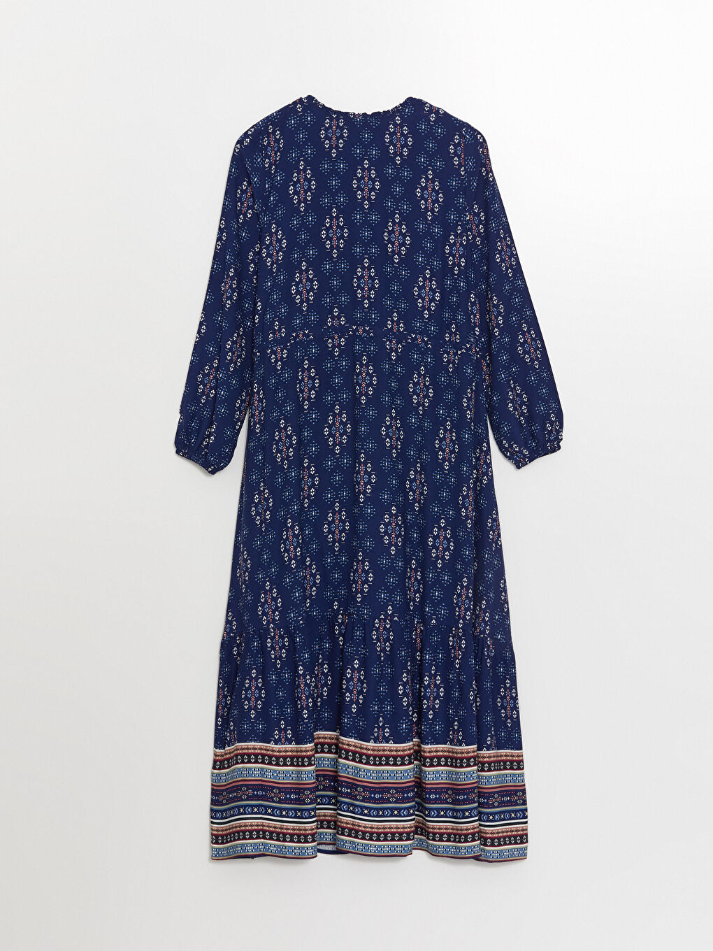 Notch Neck Patterned Women's Shirt Dress-5