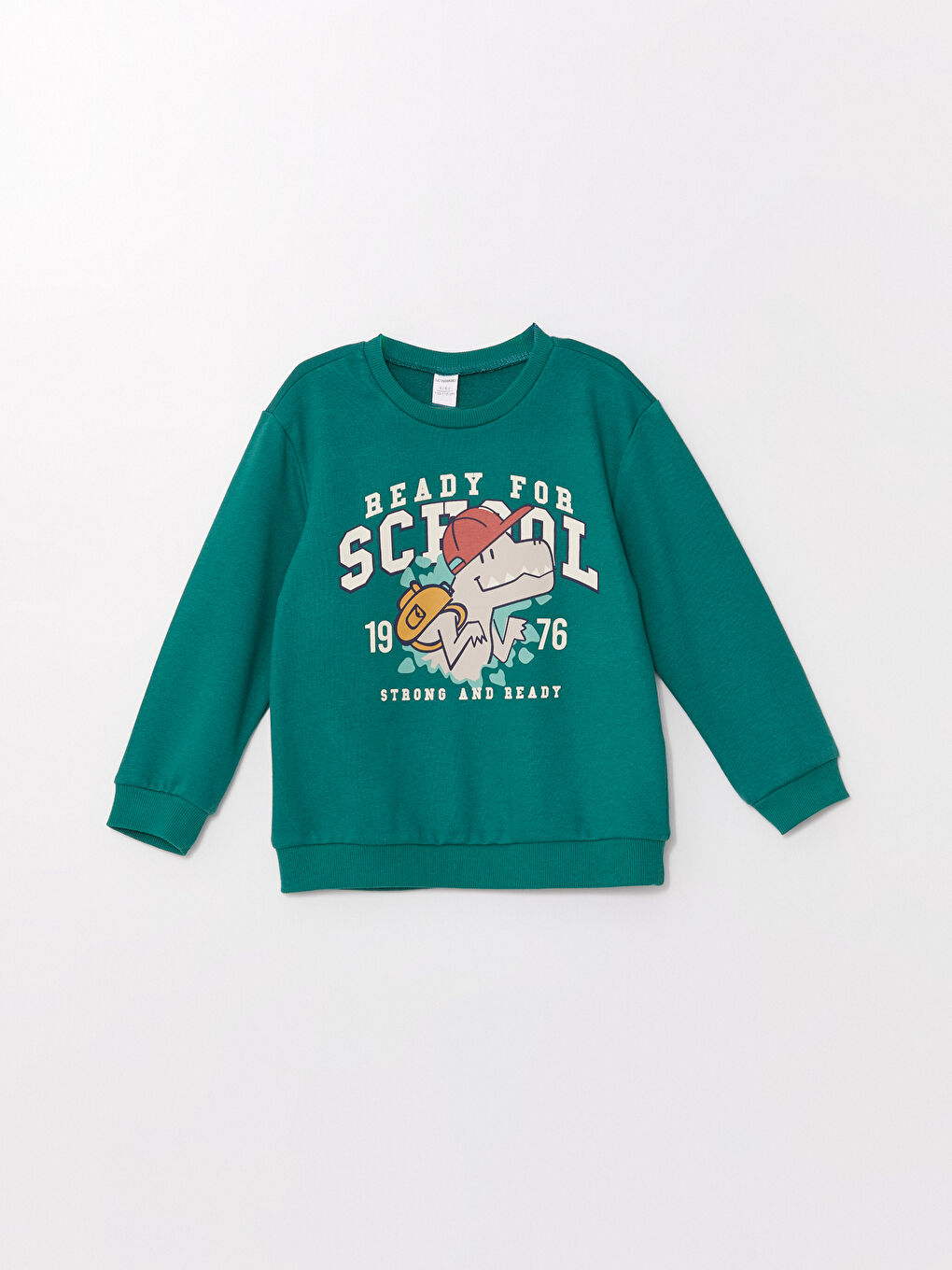 LCW Kids Orta Yeşil Bisiklet Yaka Uzun Kollu Erkek Çocuk Sweatshirt - 2