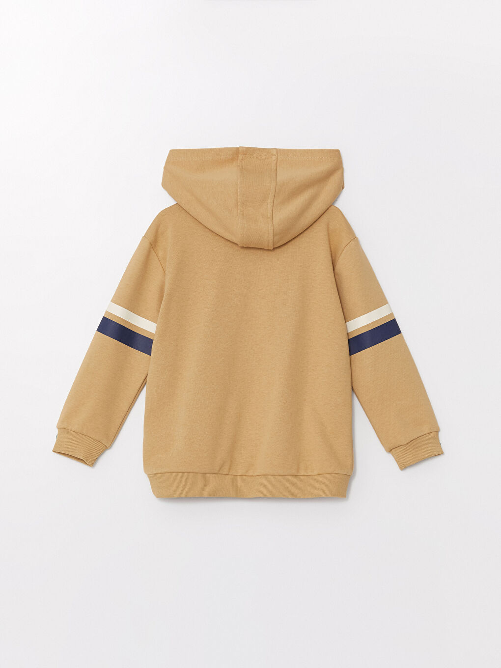 LCW Kids Bej Kapüşonlu Uzun Kol Baskılı Erkek Çocuk Fermuarlı Sweatshirt - 5