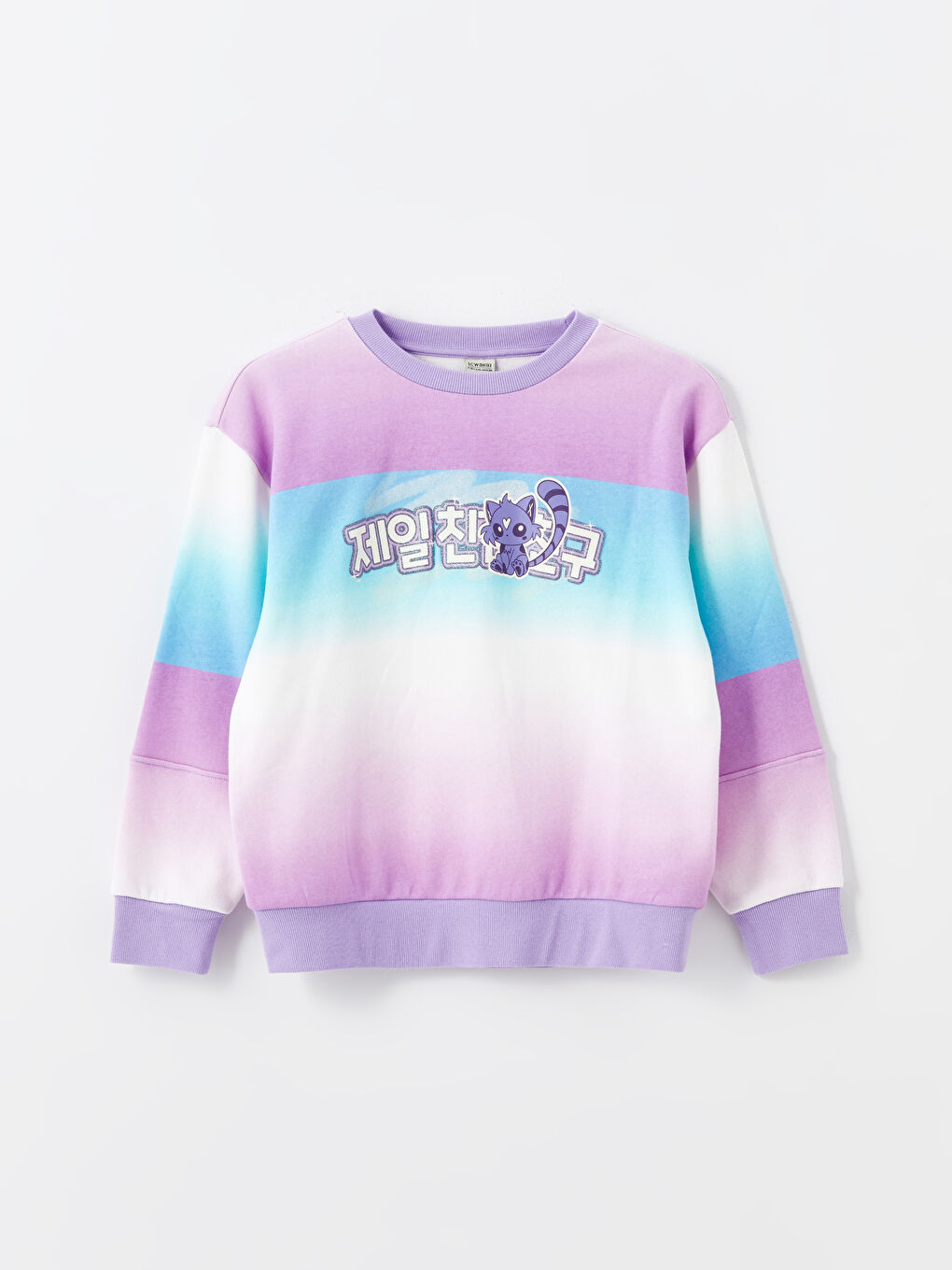 Crew Neck Girl's Thick Sweatshirt