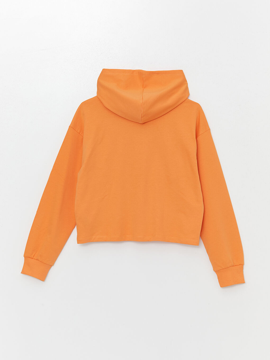 LCW Kids Turuncu Kapüşonlu Pamuk Prenses Baskılı Kız Çocuk Sweatshirt - 1