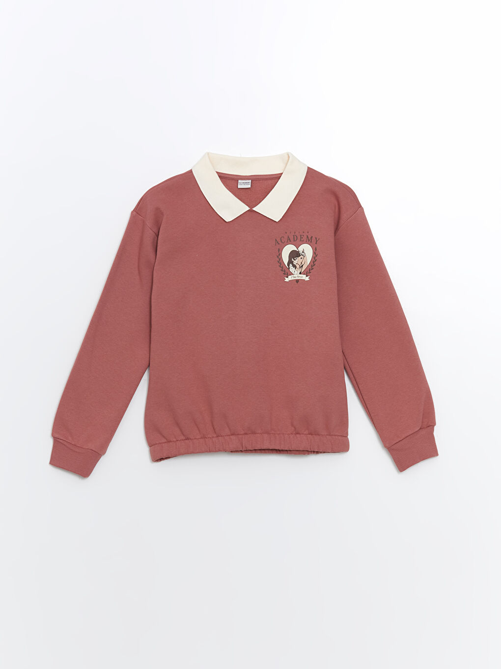 LCW Kids Gülkurusu Polo Yaka Kız Çocuk Sweatshirt