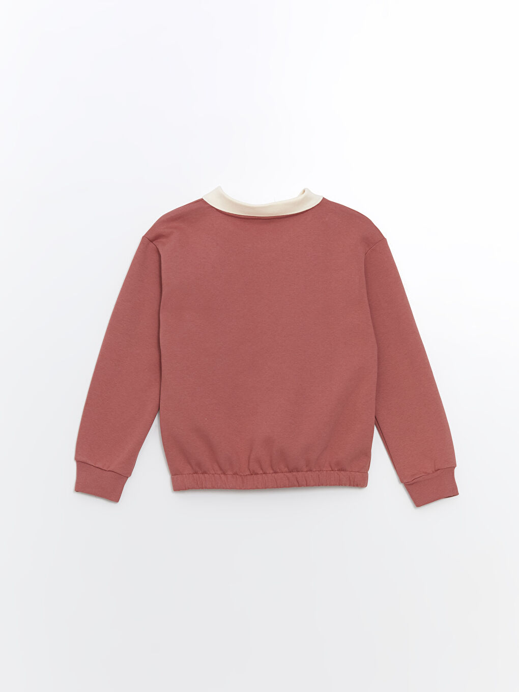 LCW Kids Gülkurusu Polo Yaka Kız Çocuk Sweatshirt - 1