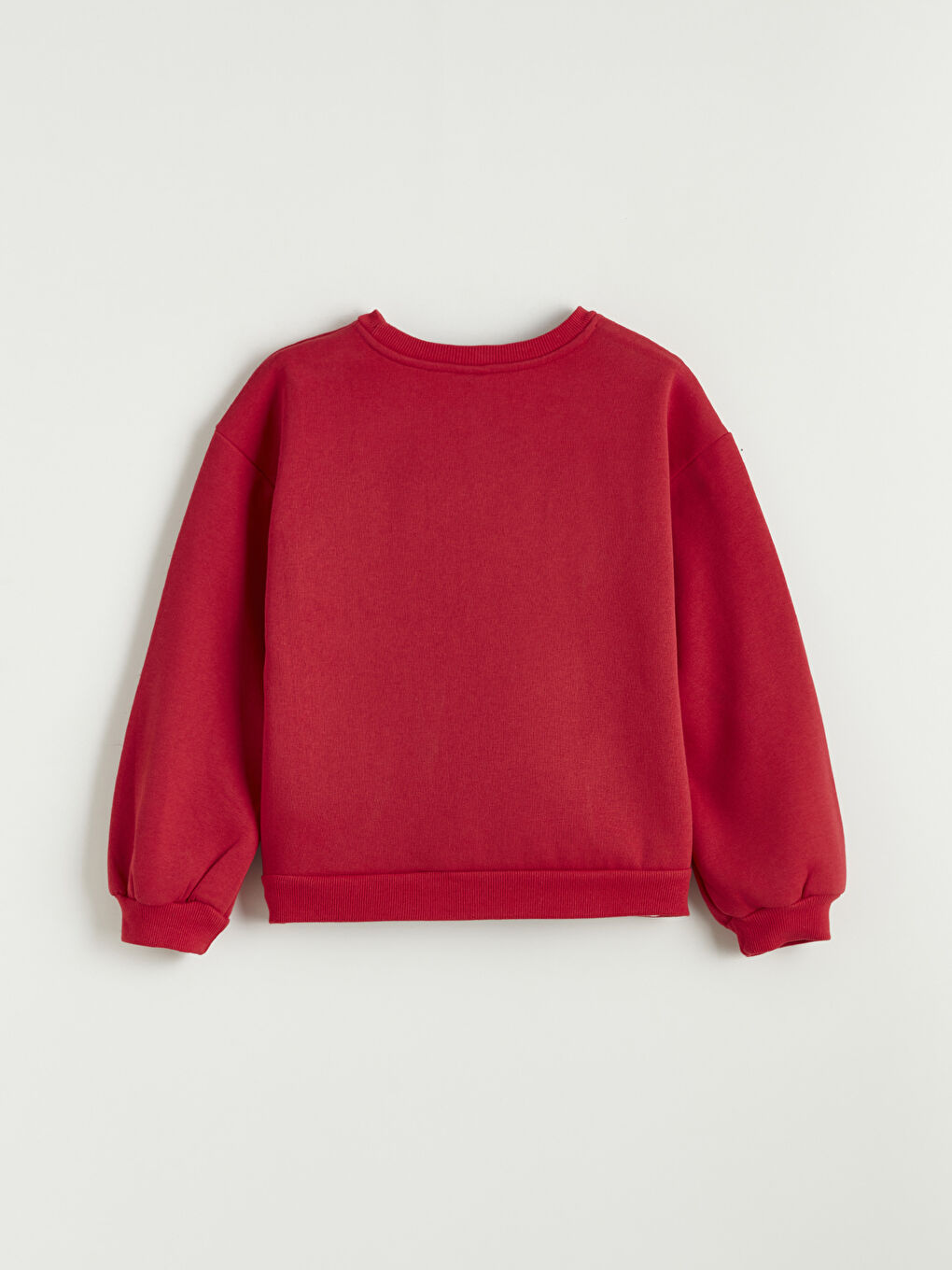 Kırmızı Bisiklet Yaka Fırfırlı Kız Çocuk Sweatshirt-1