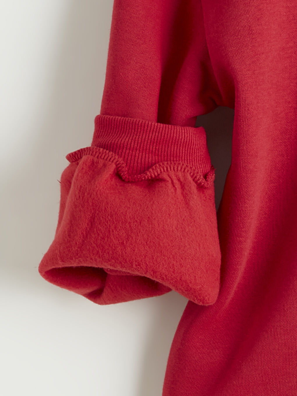 Kırmızı Bisiklet Yaka Fırfırlı Kız Çocuk Sweatshirt-2