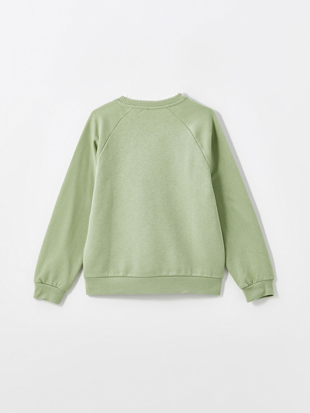 LCW Kids Açık Yeşil Bisiklet Yaka Kız Çocuk Kalın Sweatshirt - 2