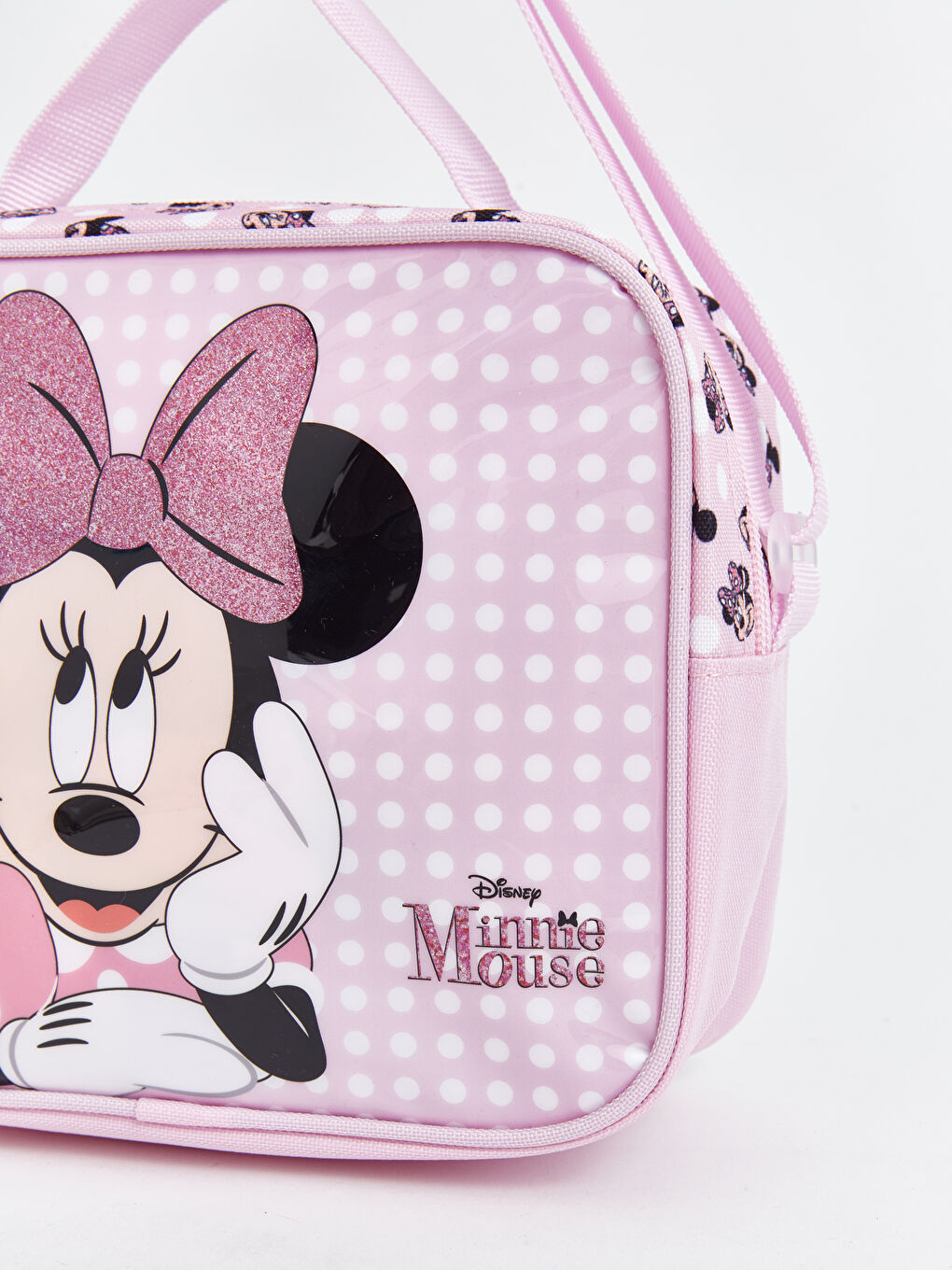 LCW ACCESSORIES Açık Gri Baskılı Minnie Mouse Baskılı Kız Çocuk Beslenme Çantası - 3