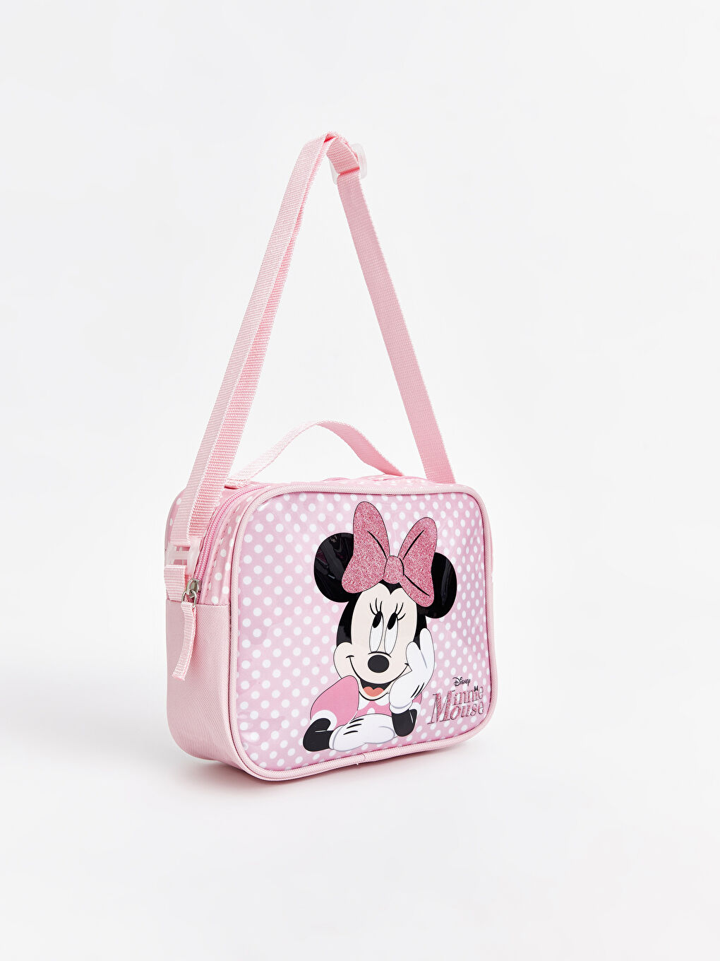 LCW ACCESSORIES Açık Gri Baskılı Minnie Mouse Baskılı Kız Çocuk Beslenme Çantası