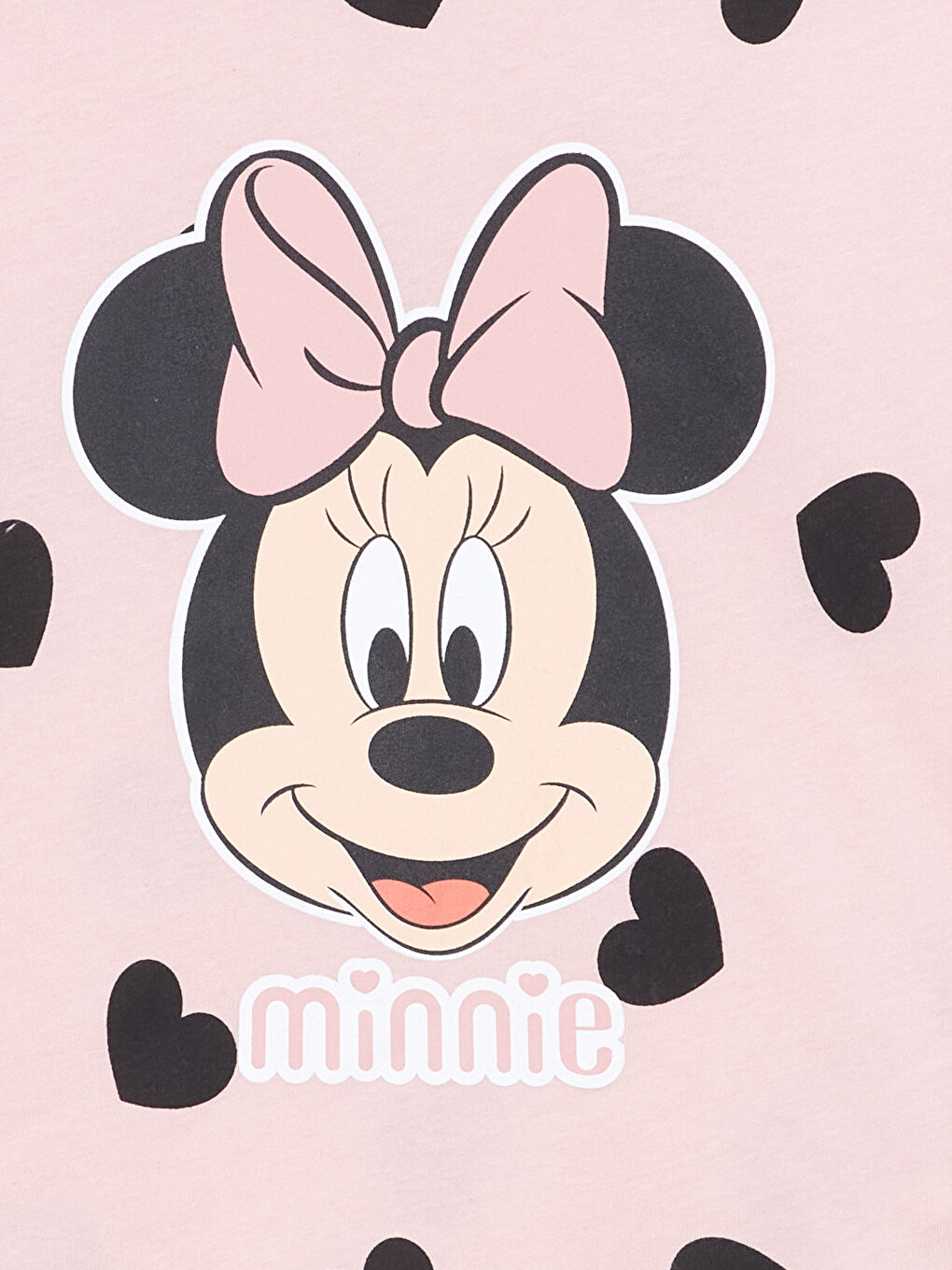 LCW Kids Uçuk Pembe Baskılı Bisiklet Yaka Minnie Mouse Baskılı Uzun Kollu Kız Çocuk Pijama Takımı - 2