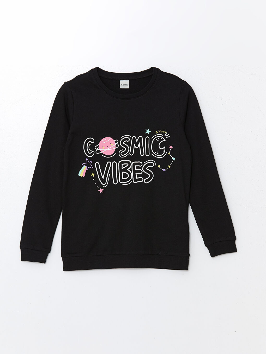 LCW Kids Crew Neck Printed Girls' Pyjama Top -W49650Z4-CVL