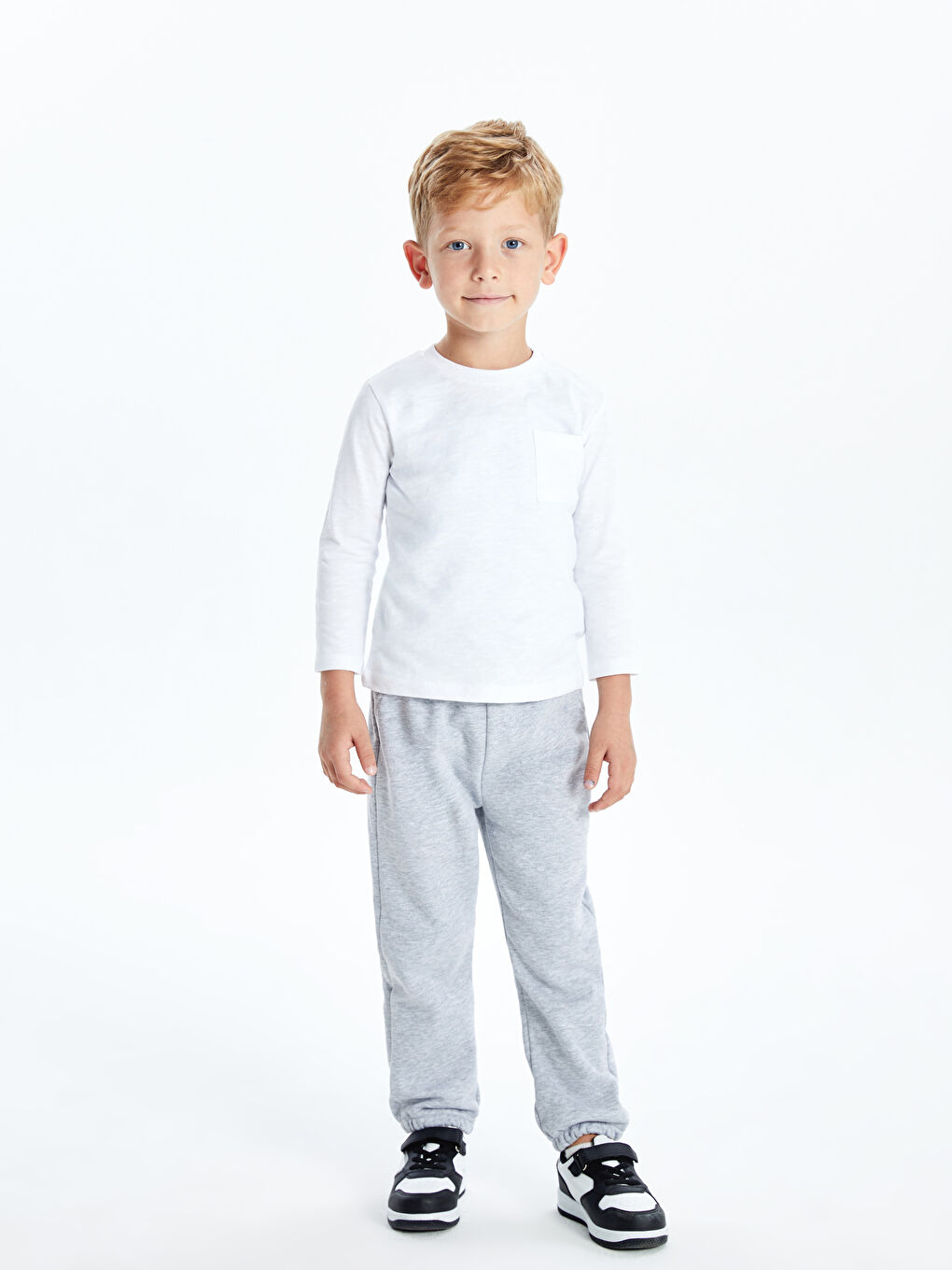 LCW Kids Gri Melanj Beli Lastikli Basic Erkek Çocuk Jogger Eşofman Altı