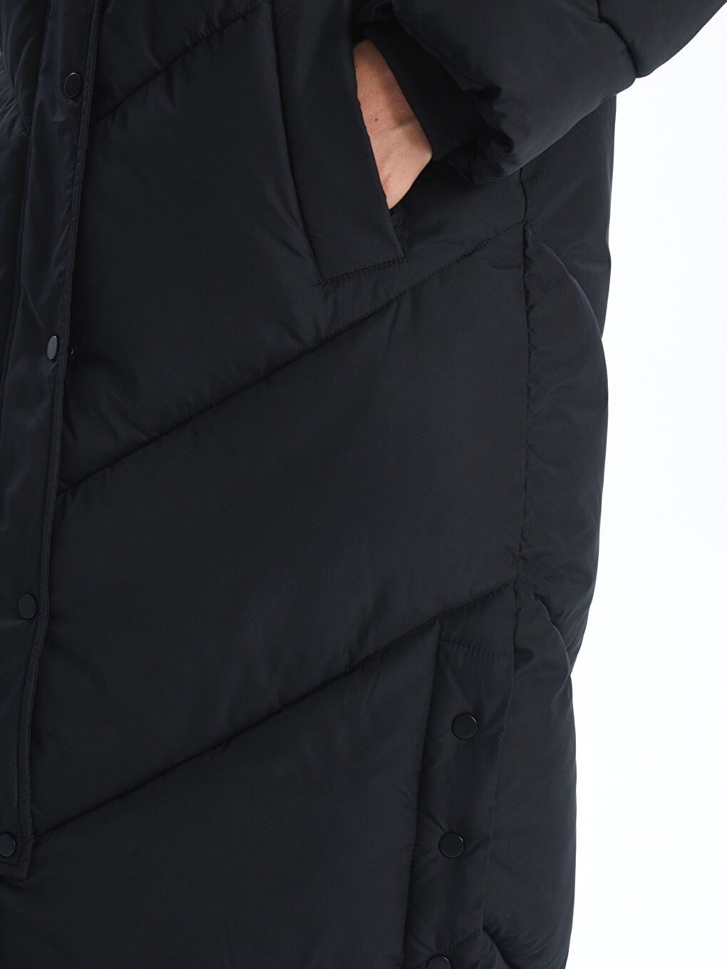 Geacă Matlasată cu Glugă pentru Femei-2