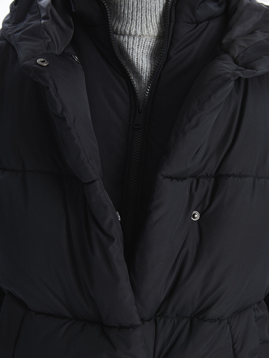 әйелдерге арналған капюшонды пуховик пальто-2