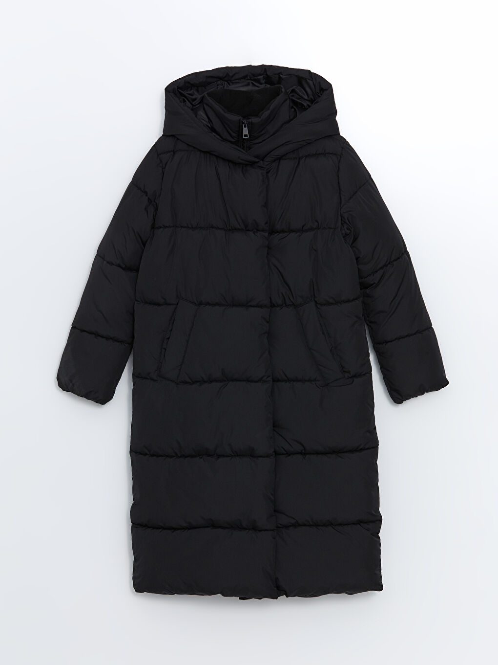 әйелдерге арналған капюшонды пуховик пальто-6