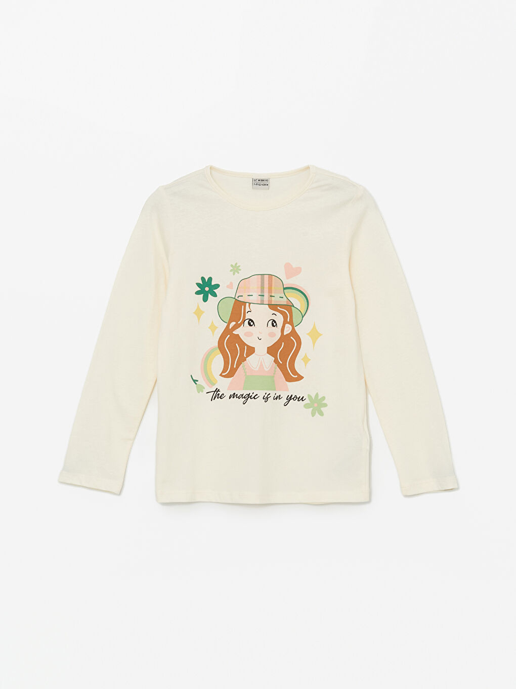 Crew Neck Printed Long Sleeve Girls' Pyjama Set-1