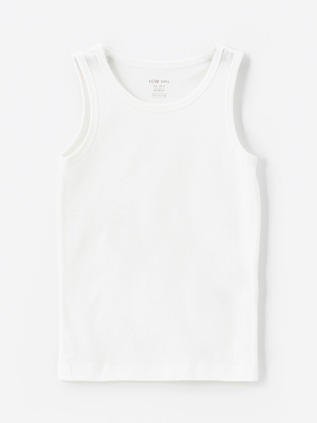 Ekru Bisiklet Yaka Kolsuz Basic Erkek Bebek Atlet