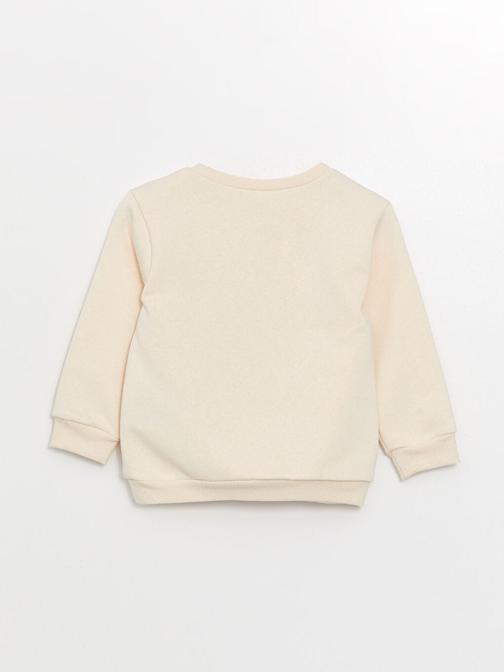 LCW Kids Krem Rengi Bisiklet Yaka Çiçekli Kız Çocuk Sweatshirt ve Pantolon 2'li Takım - 2