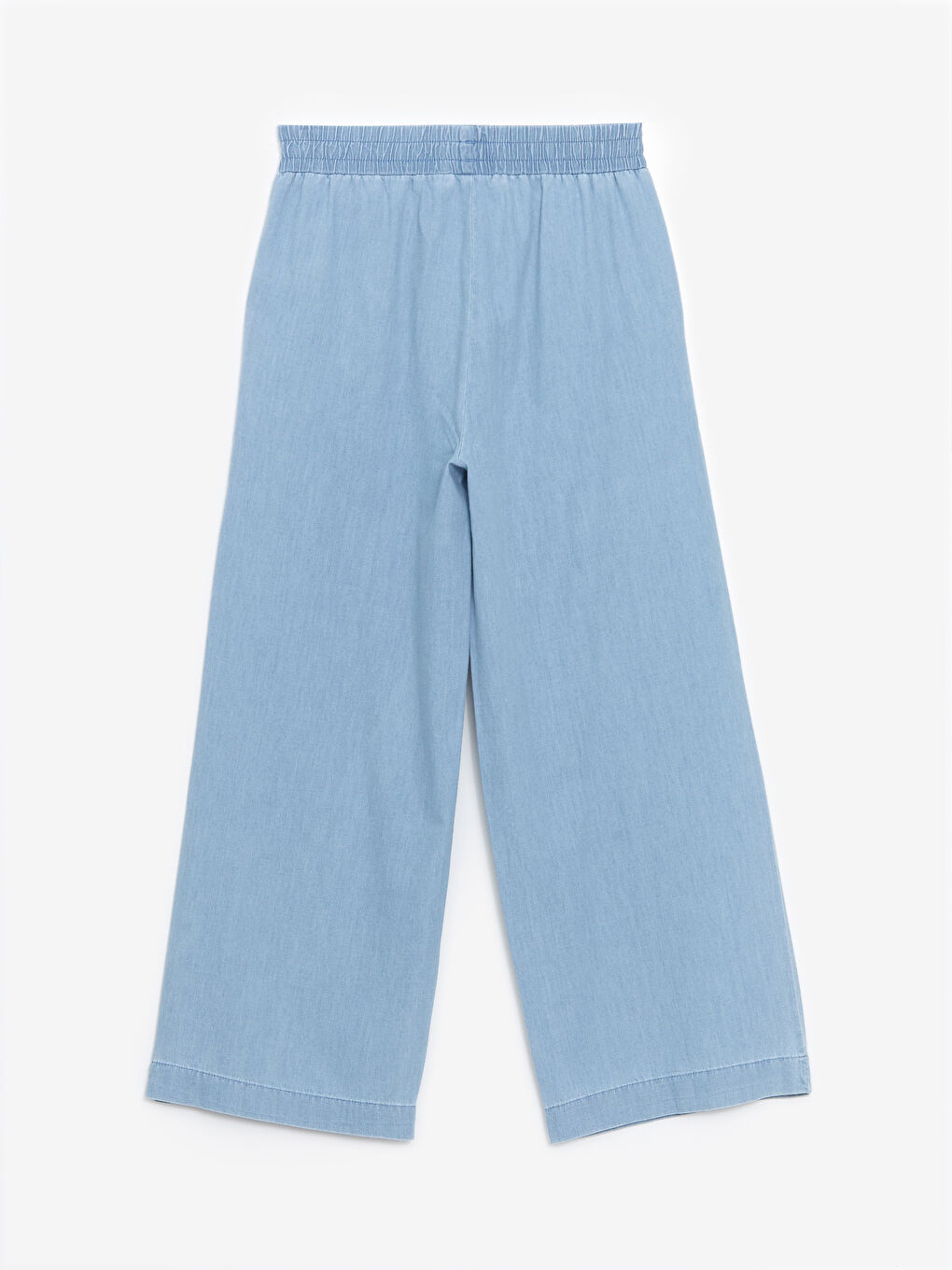 Jean à Taille Élastiquée et Jambe Large pour Femmes-5