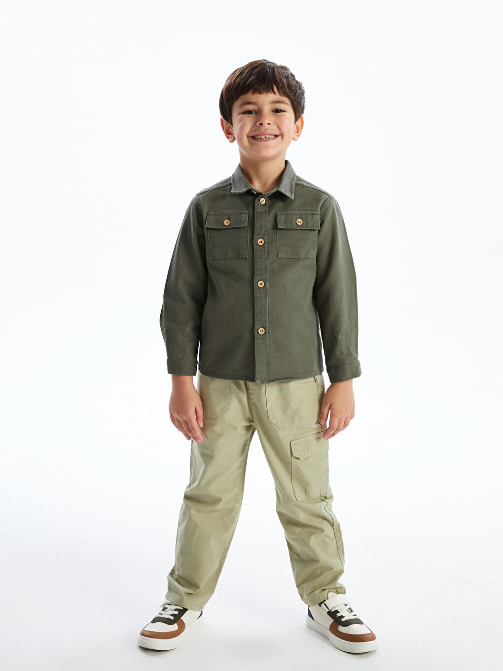 LCW Kids Yeşil Beli Lastikli Jogger Erkek Çocuk Pantolon - 1