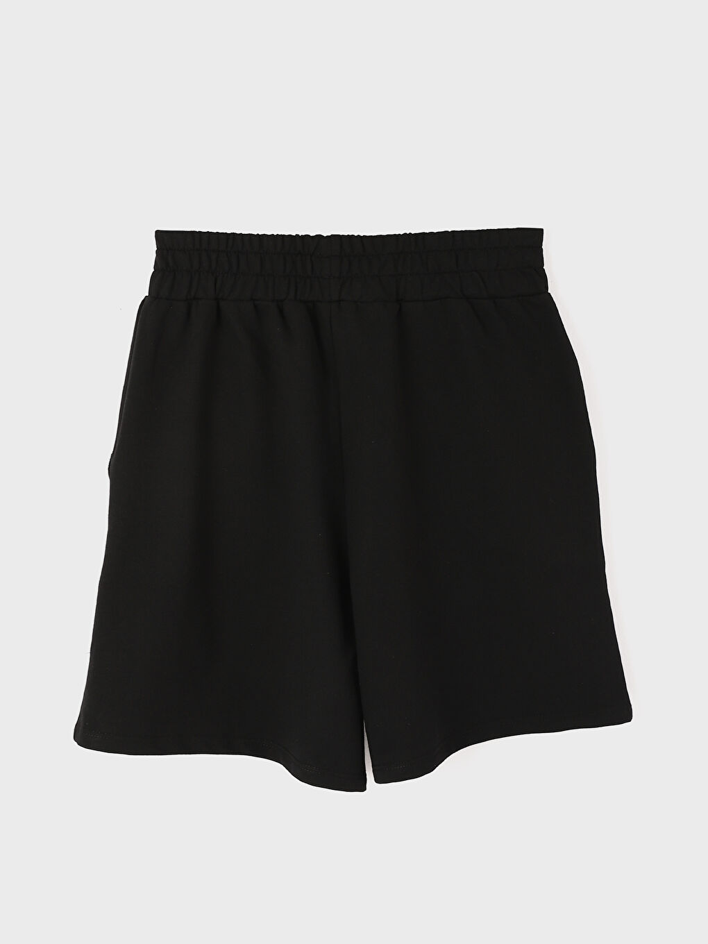 Women's Elasticated Waist Plain Shorts-1