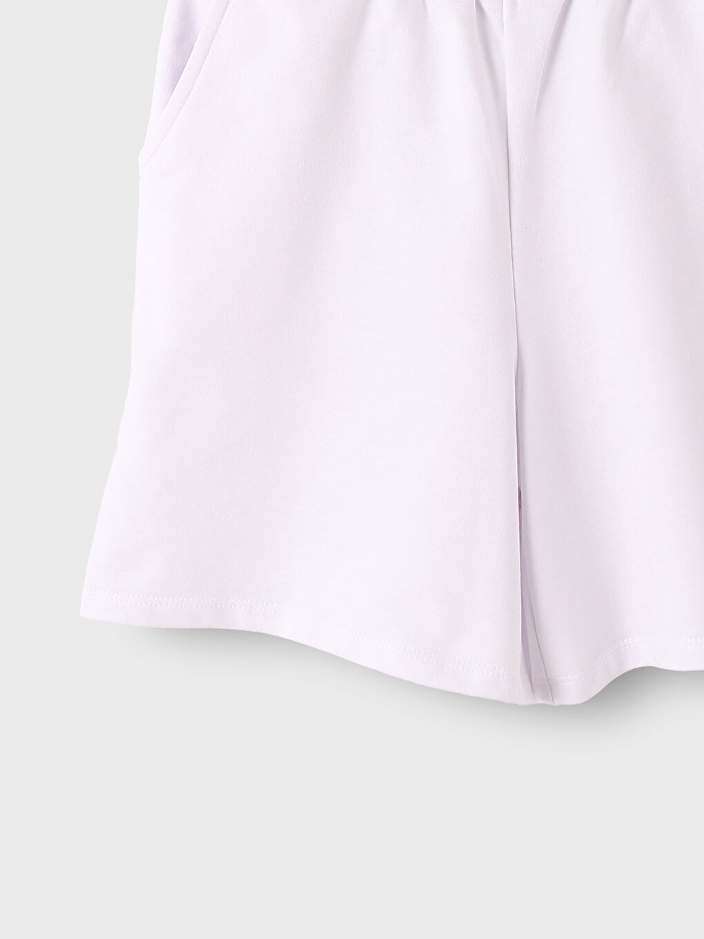 Women's Elasticated Waist Plain Shorts-1