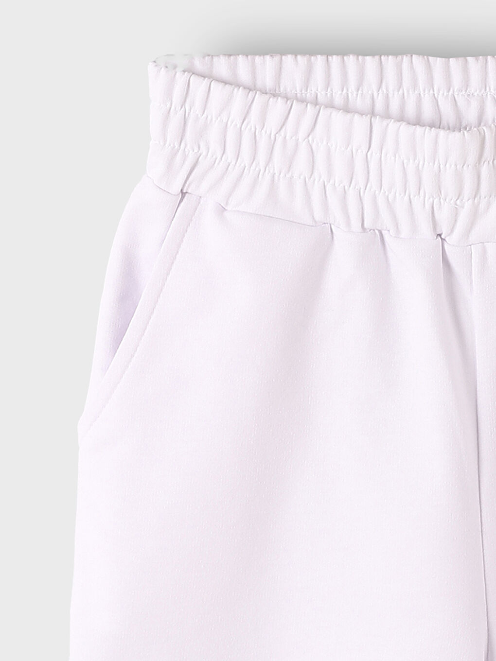 Women's Elasticated Waist Plain Shorts-2