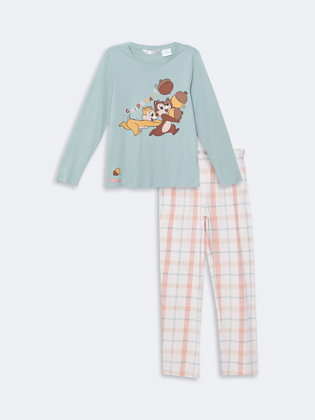 LCW DREAM Uçuk Pembe Baskılı Bisiklet Yaka Chip and Dale Baskılı Kadın Pijama Takımı - 4