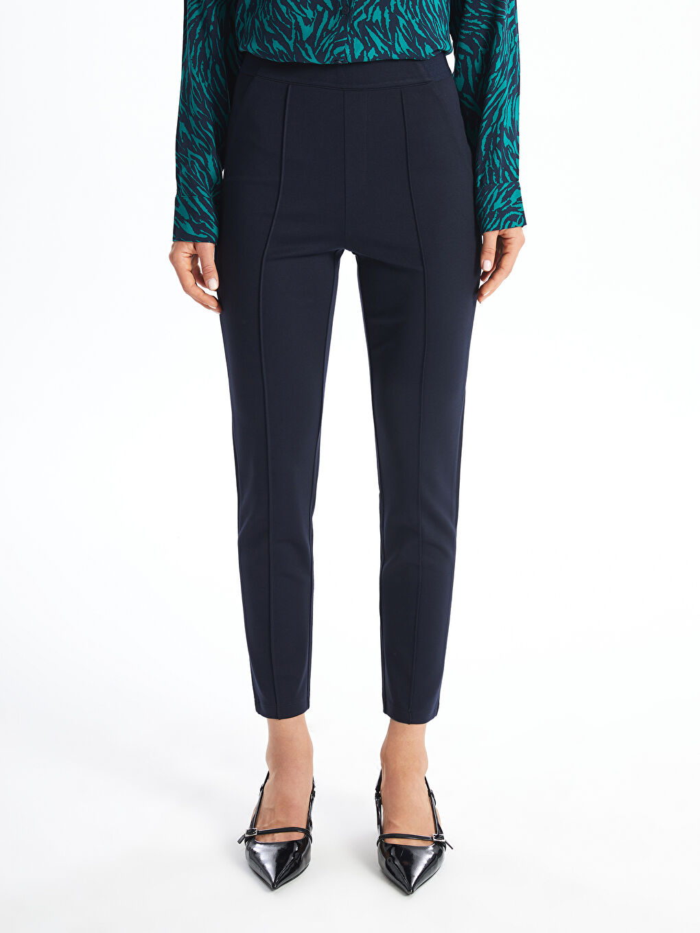 LC Waikiki Elastic Waist High Waist Women's Trousers -W49916Z8-E1J