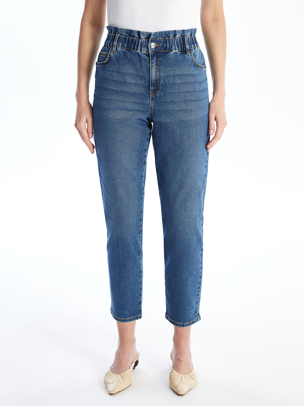 Elasticated Waist Slim Fit Women's Jeans -W49981Z8-H45