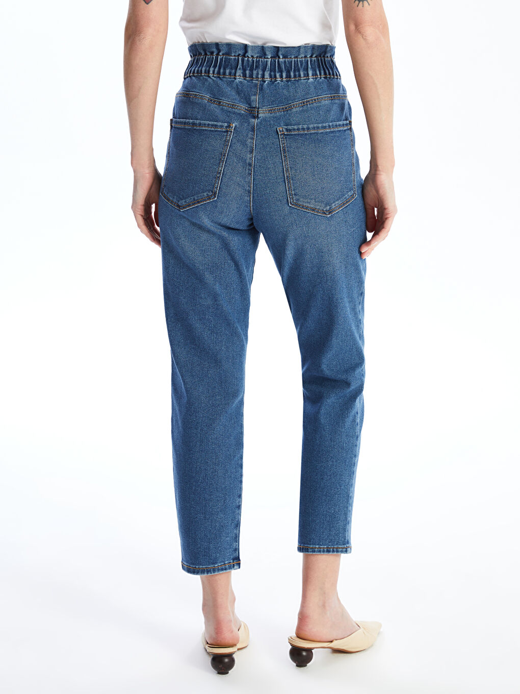 Elasticated Waist Slim Fit Women's Jeans -W49981Z8-H45